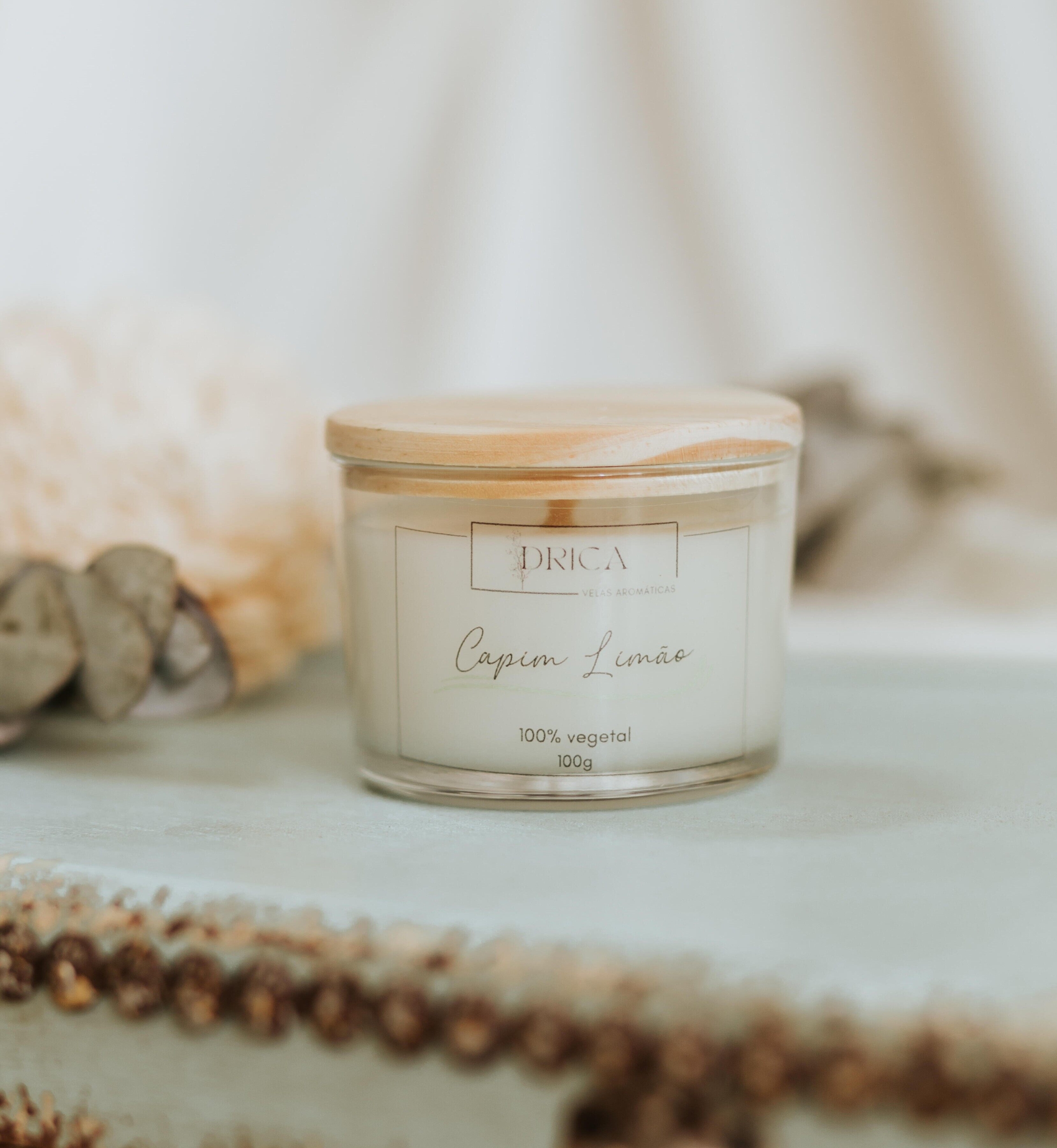 Vela Vegetal Capim Limão - 100g
